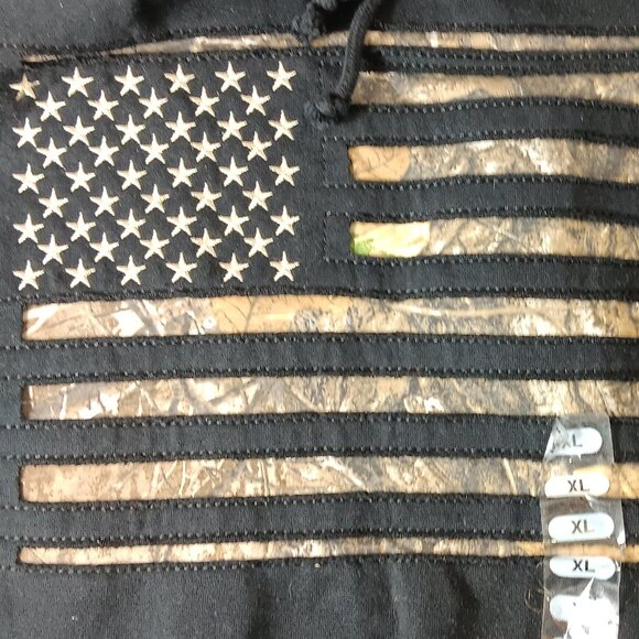 NWT Buck Wear Black & Camo USA Flag Size XL Hoodie - Picture 5 of 6